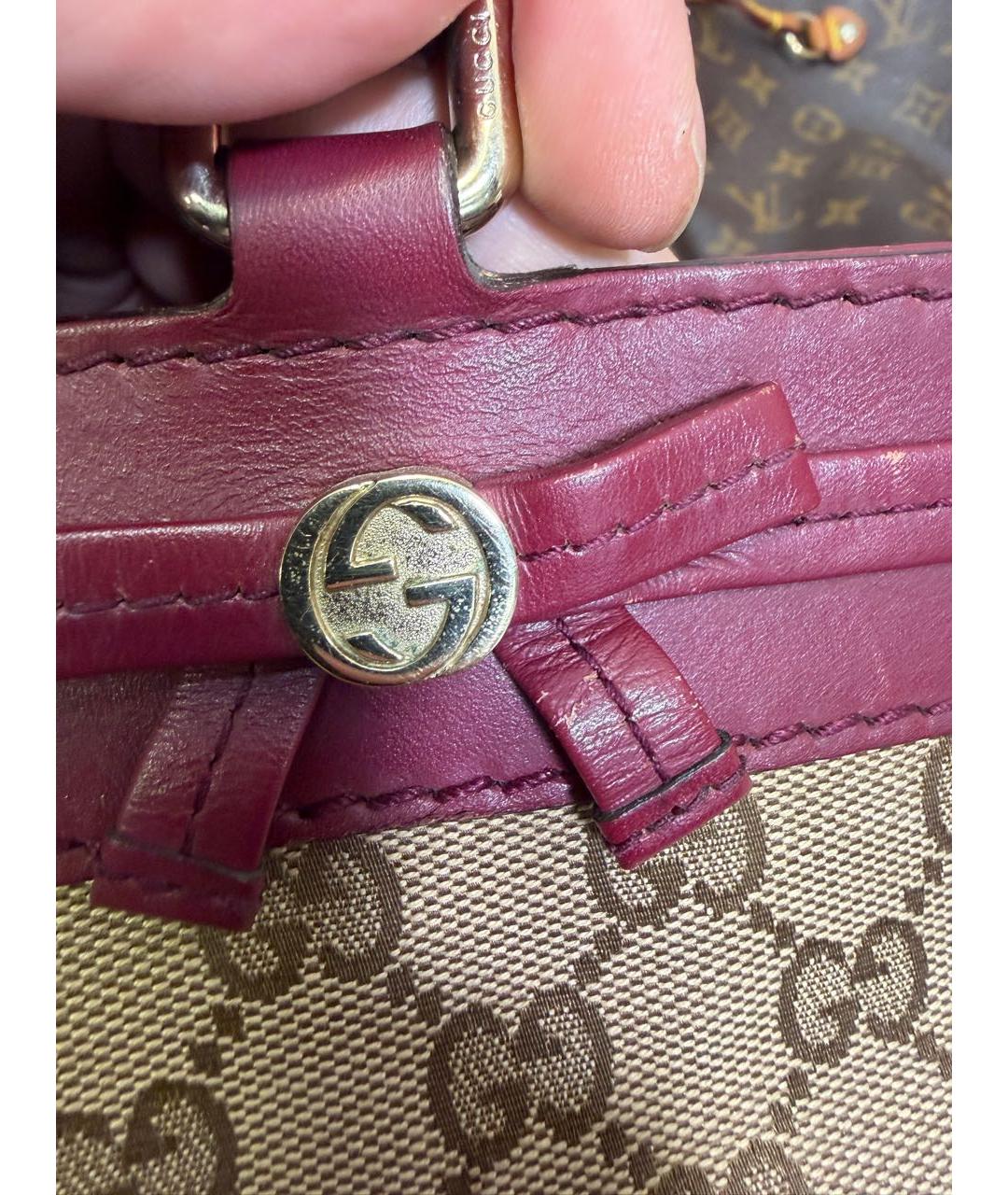 GUCCI Коричневая канва сумка тоут, фото 3