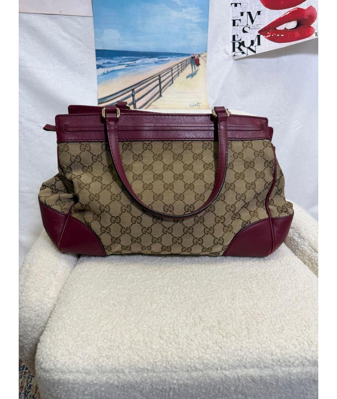 GUCCI Коричневая канва сумка тоут, фото 2