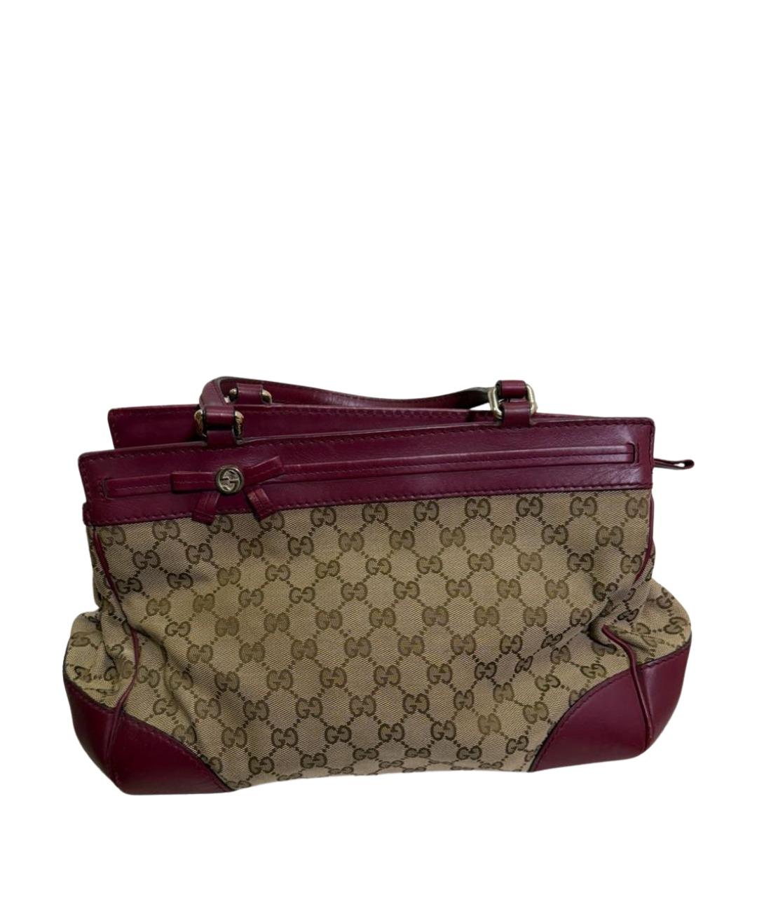 GUCCI Коричневая канва сумка тоут, фото 1