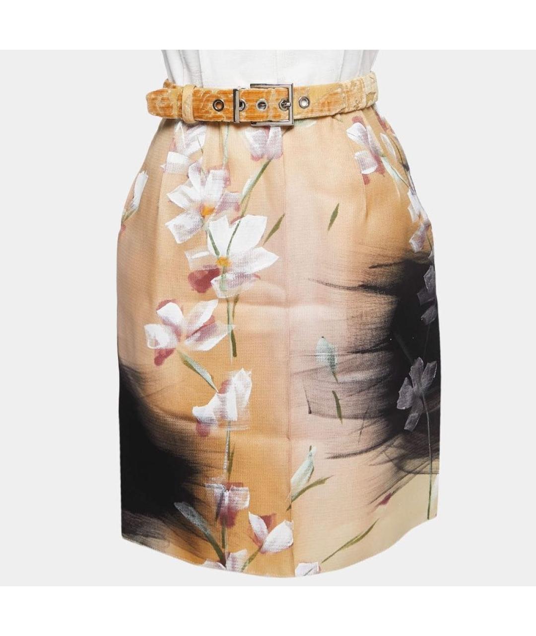 DOLCE&GABBANA Бежевое шелковое повседневное платье, фото 7