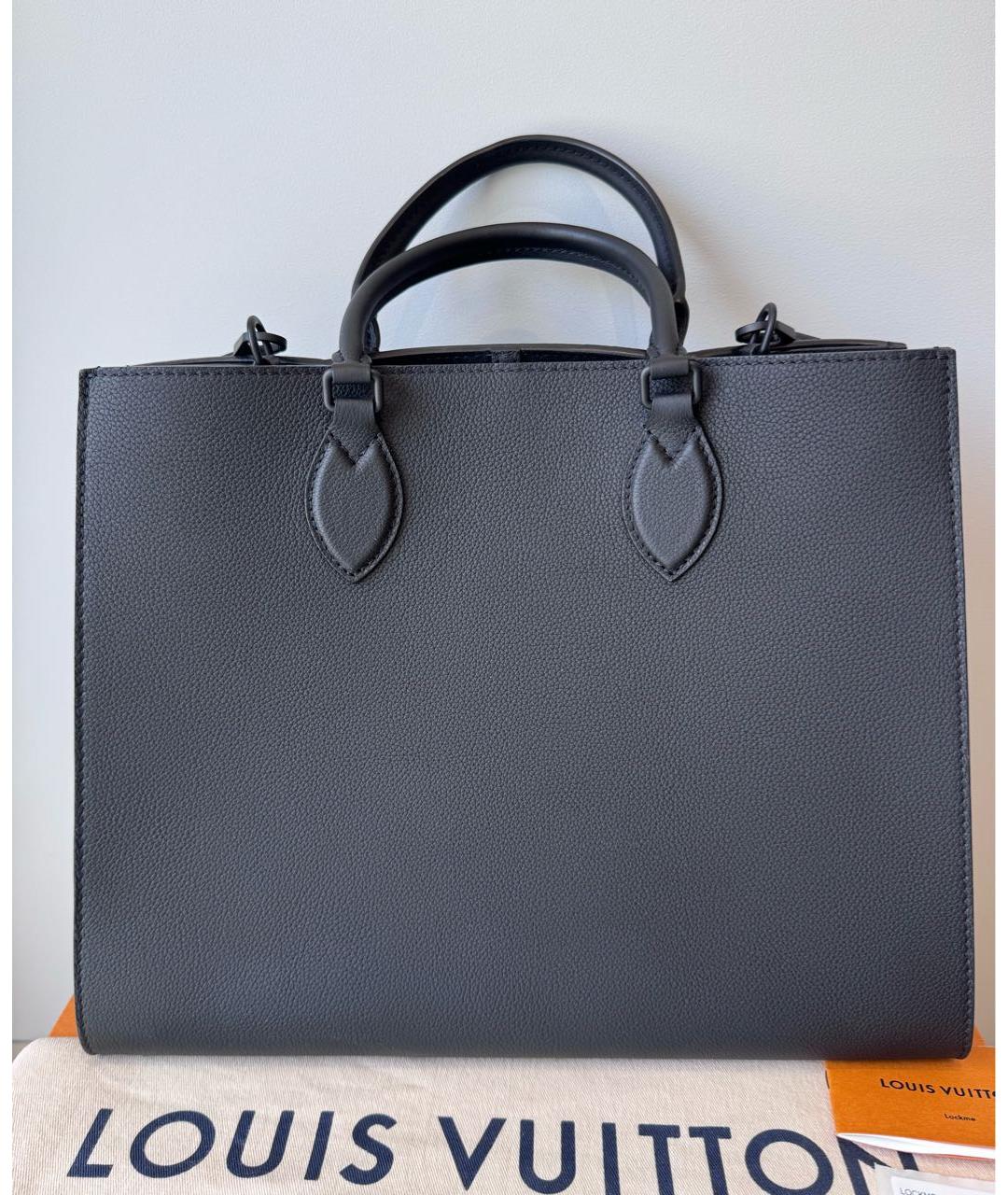 LOUIS VUITTON Черная кожаная сумка через плечо, фото 4