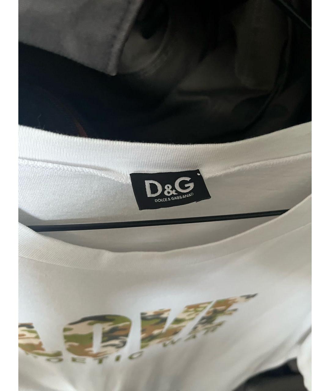 DOLCE&GABBANA Белая хлопковая футболка, фото 3