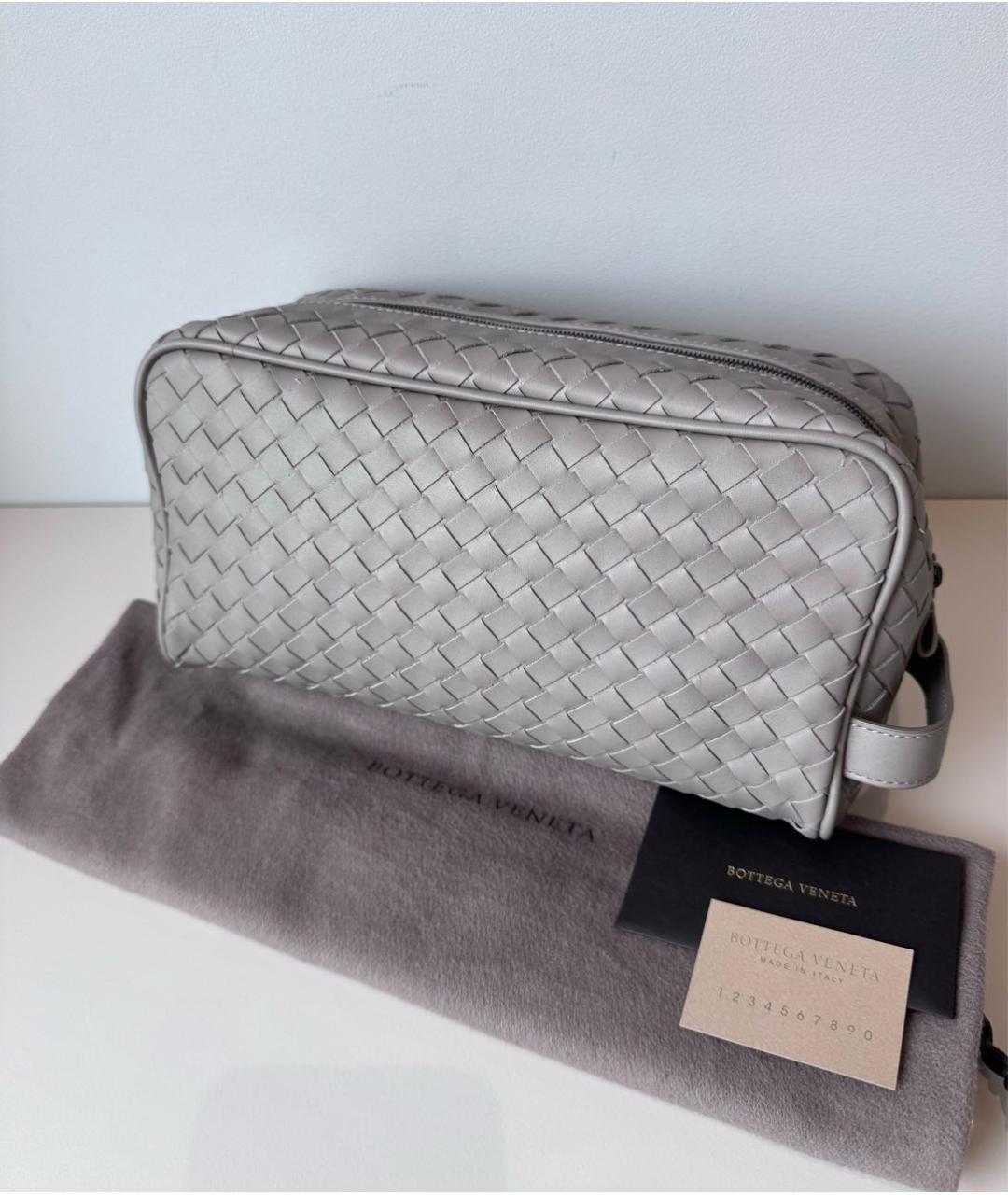 LOUIS VUITTON Бежевая кожаная барсетка, фото 3