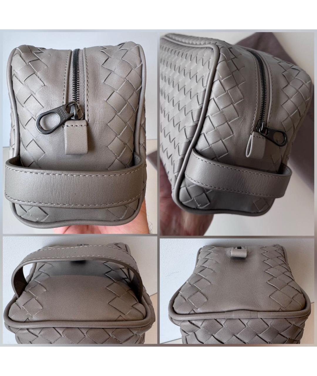 LOUIS VUITTON Бежевая кожаная барсетка, фото 6