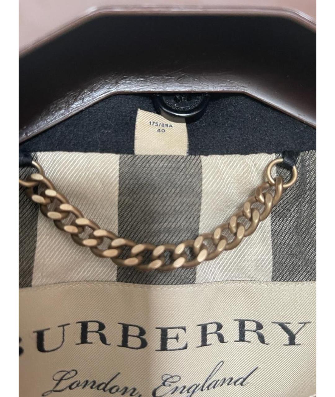 BURBERRY Черное шерстяное пальто, фото 3