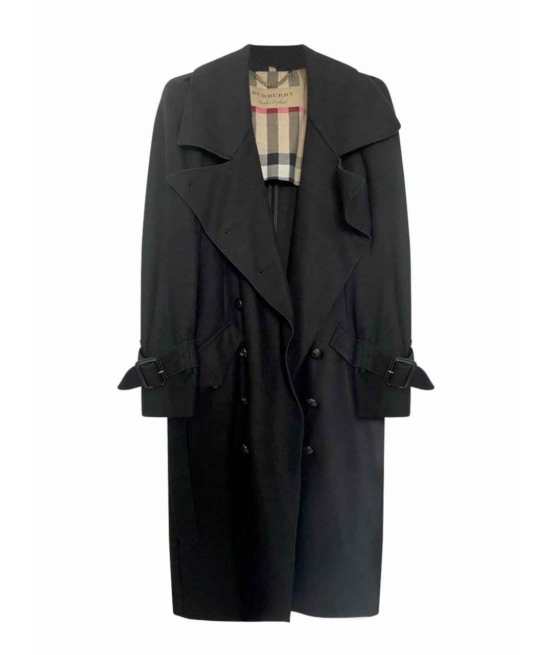 BURBERRY Черное шерстяное пальто, фото 1