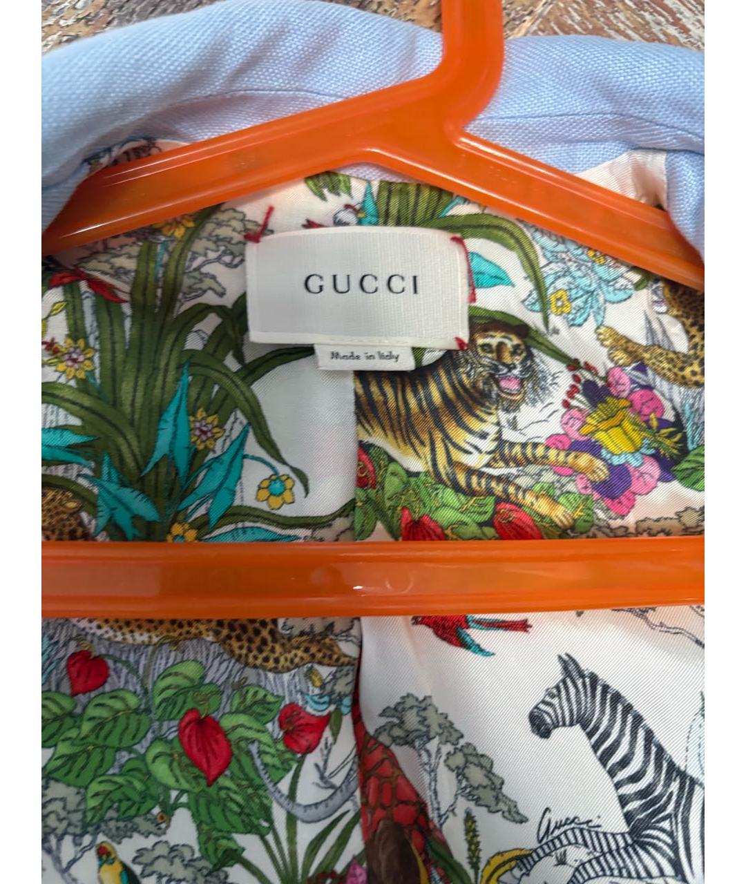 GUCCI Голубой льняной жакет / жилет, фото 6