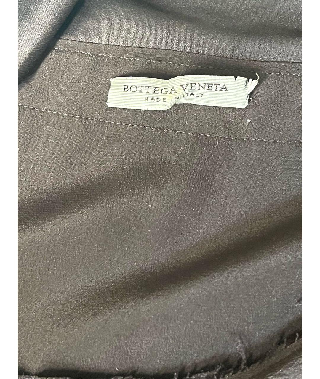 BOTTEGA VENETA Коричневая шелковая блузы, фото 3