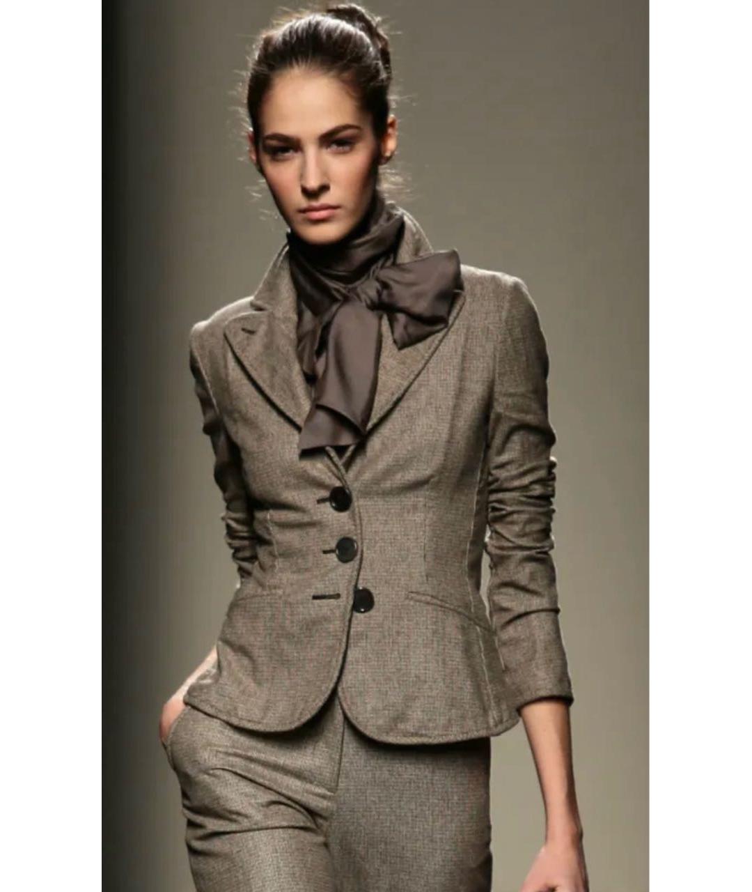BOTTEGA VENETA Коричневая шелковая блузы, фото 8