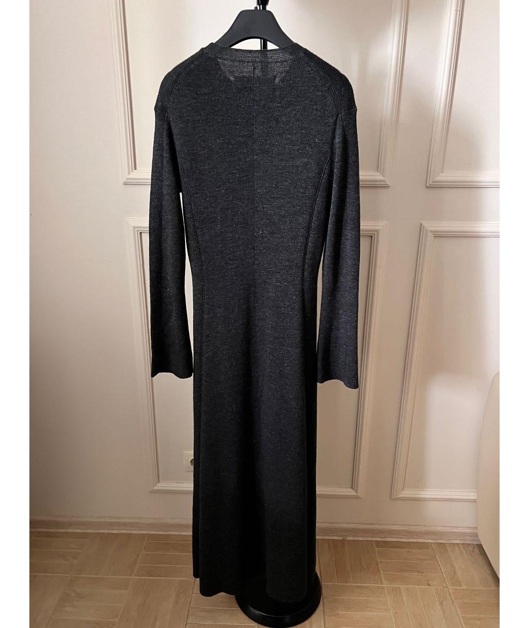 BY MALENE BIRGER Антрацитовое шерстяное повседневное платье, фото 3