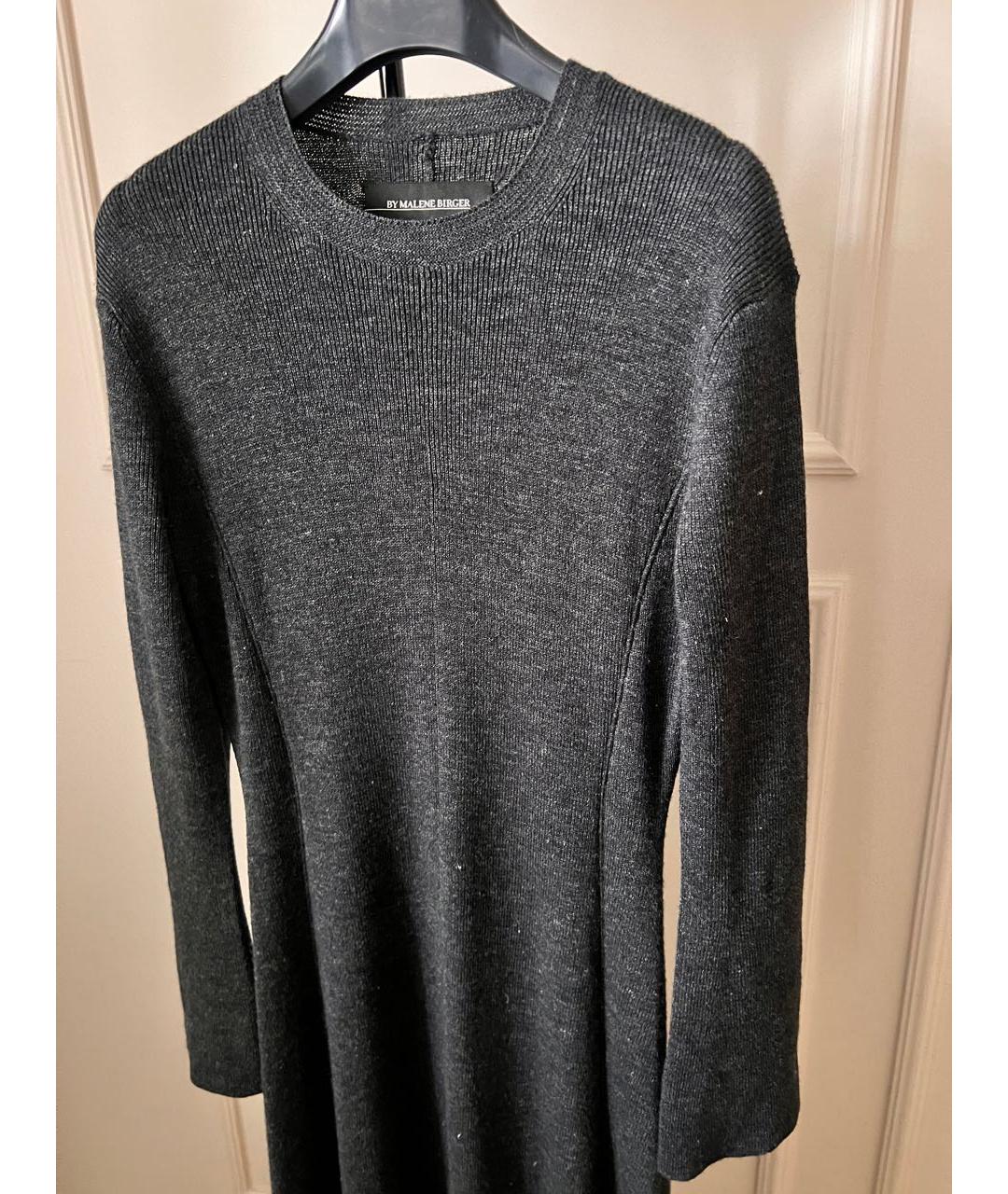 BY MALENE BIRGER Антрацитовое шерстяное повседневное платье, фото 4