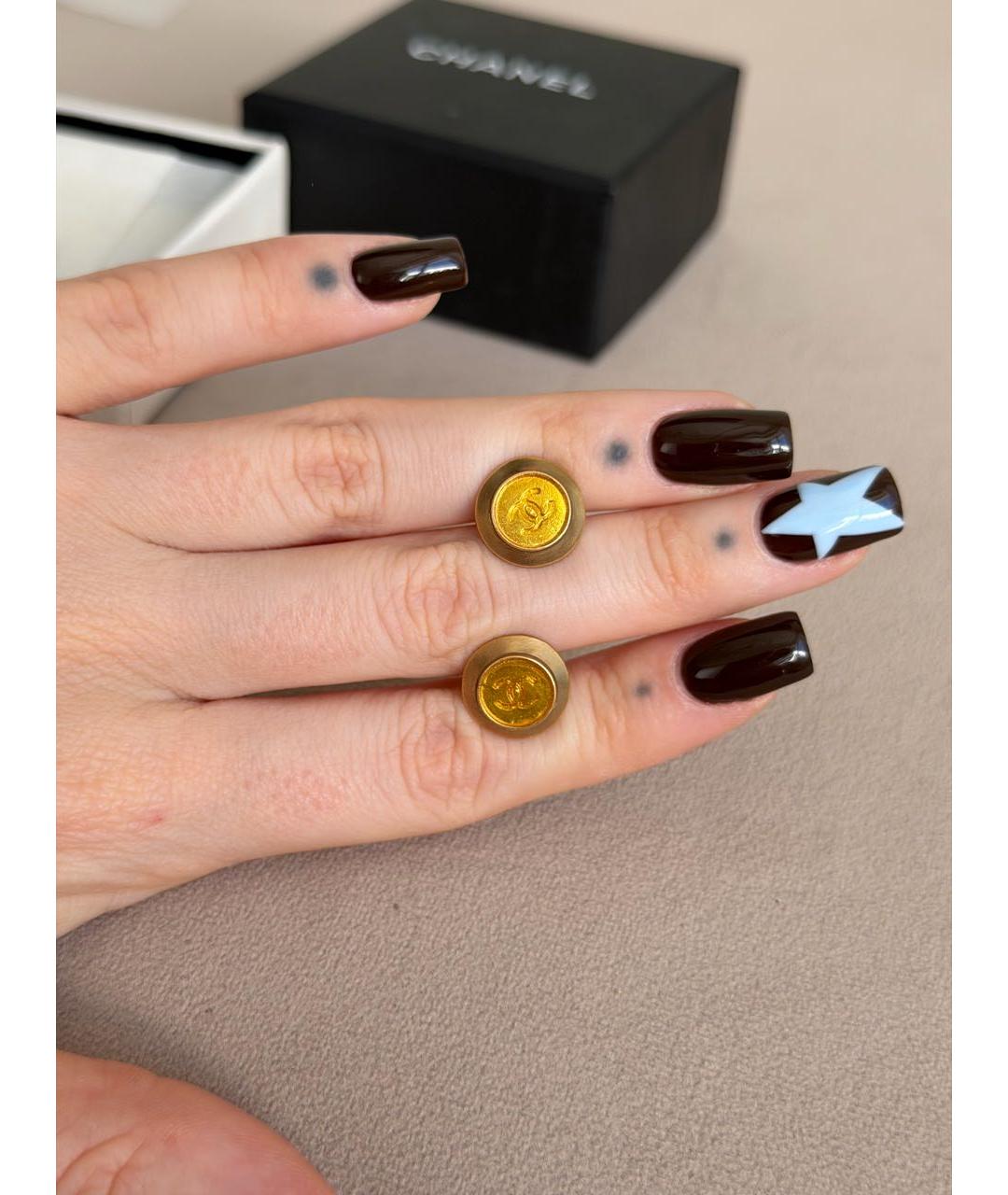 CHANEL Золотые латунные серьги, фото 4