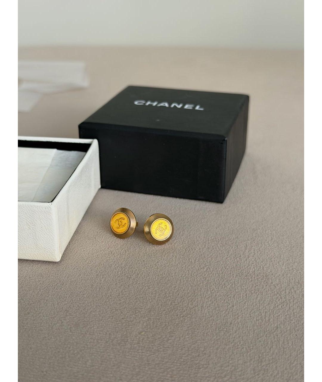CHANEL Золотые латунные серьги, фото 2