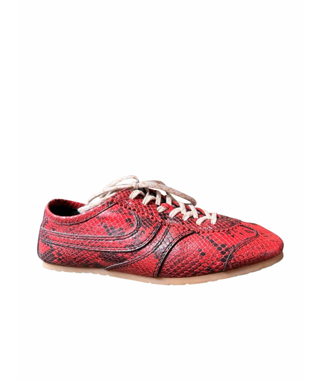 DRIES VAN NOTEN Красные кожаные кеды, фото 1