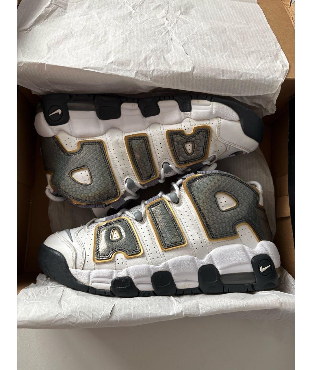 NIKE Белые кожаные высокие кроссовки / кеды, фото 2
