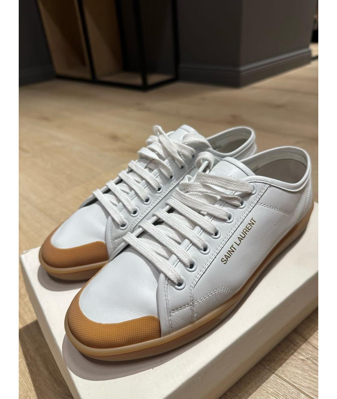 SAINT LAURENT Белые кожаные кеды, фото 7