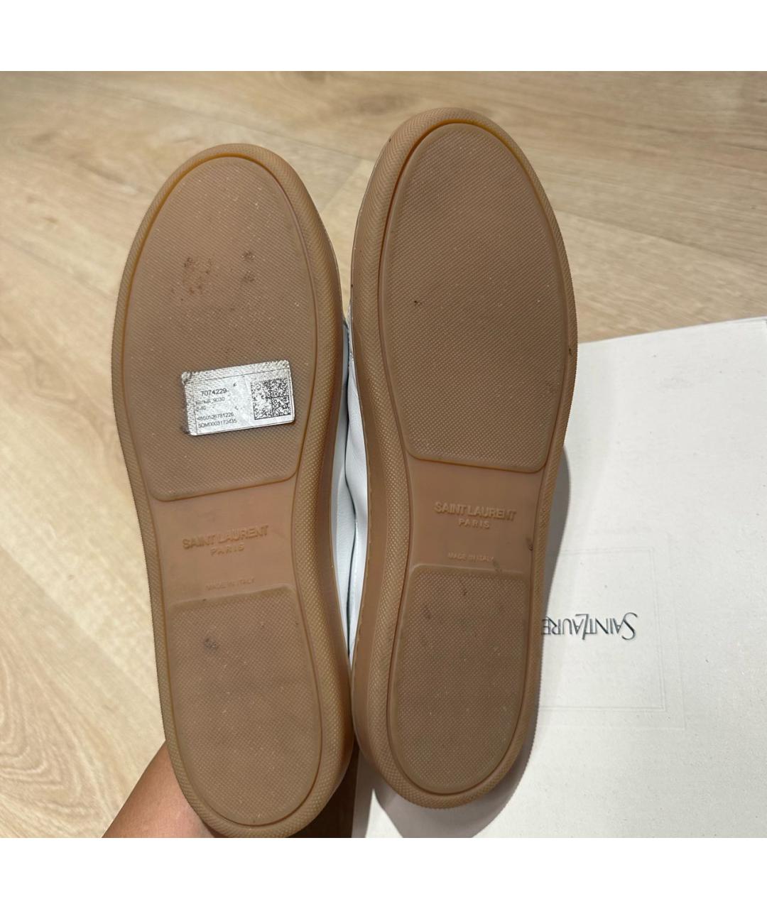 SAINT LAURENT Белые кожаные кеды, фото 4
