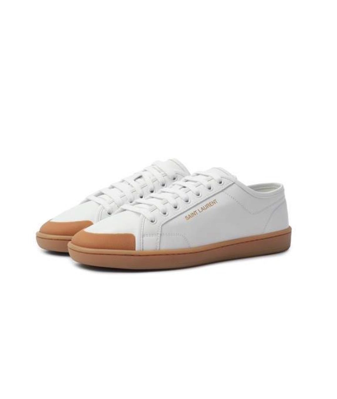 SAINT LAURENT Белые кожаные кеды, фото 2