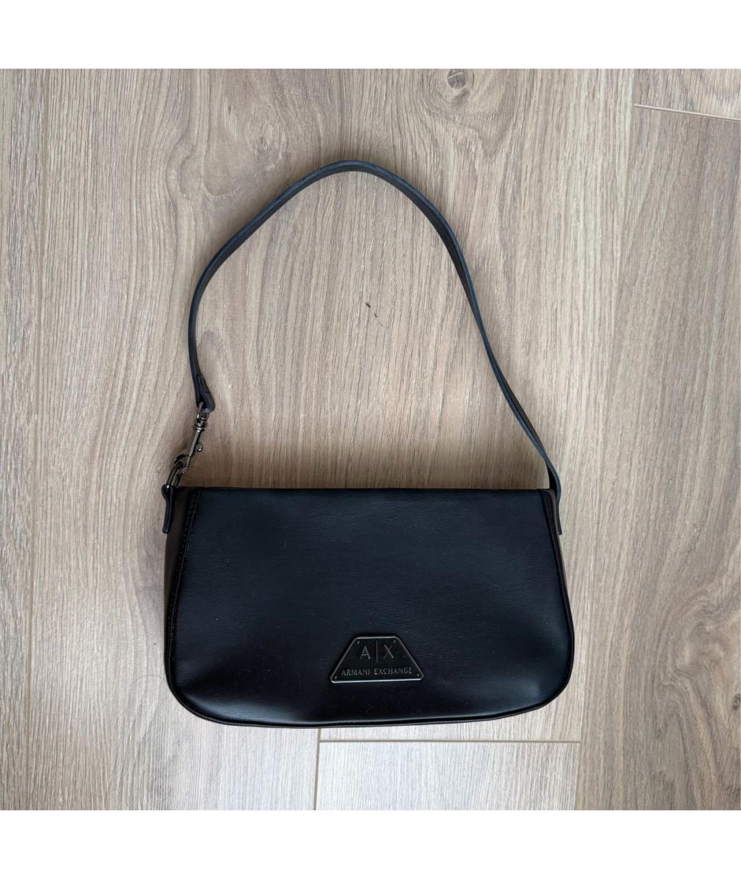ARMANI EXCHANGE Черная сумка с короткими ручками из искусственной кожи, фото 5