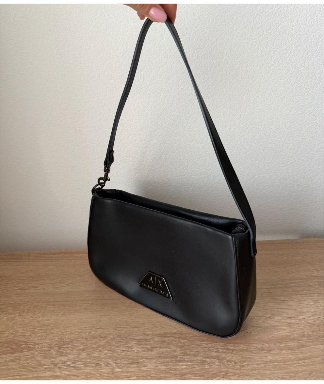 ARMANI EXCHANGE Черная сумка с короткими ручками из искусственной кожи, фото 2