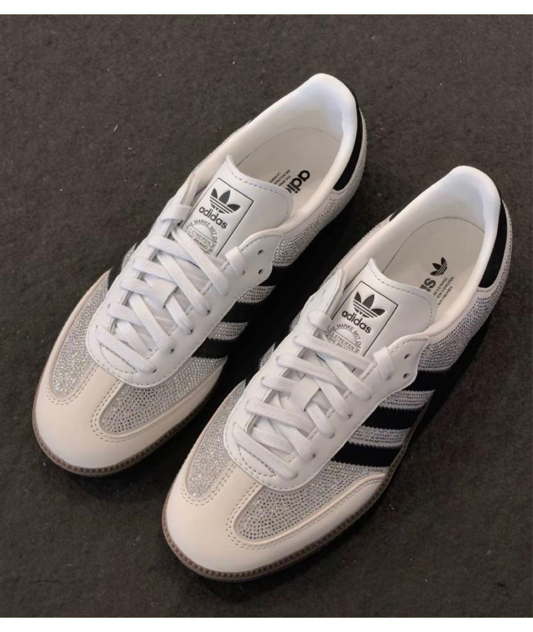 ADIDAS Белые кожаные кроссовки, фото 4