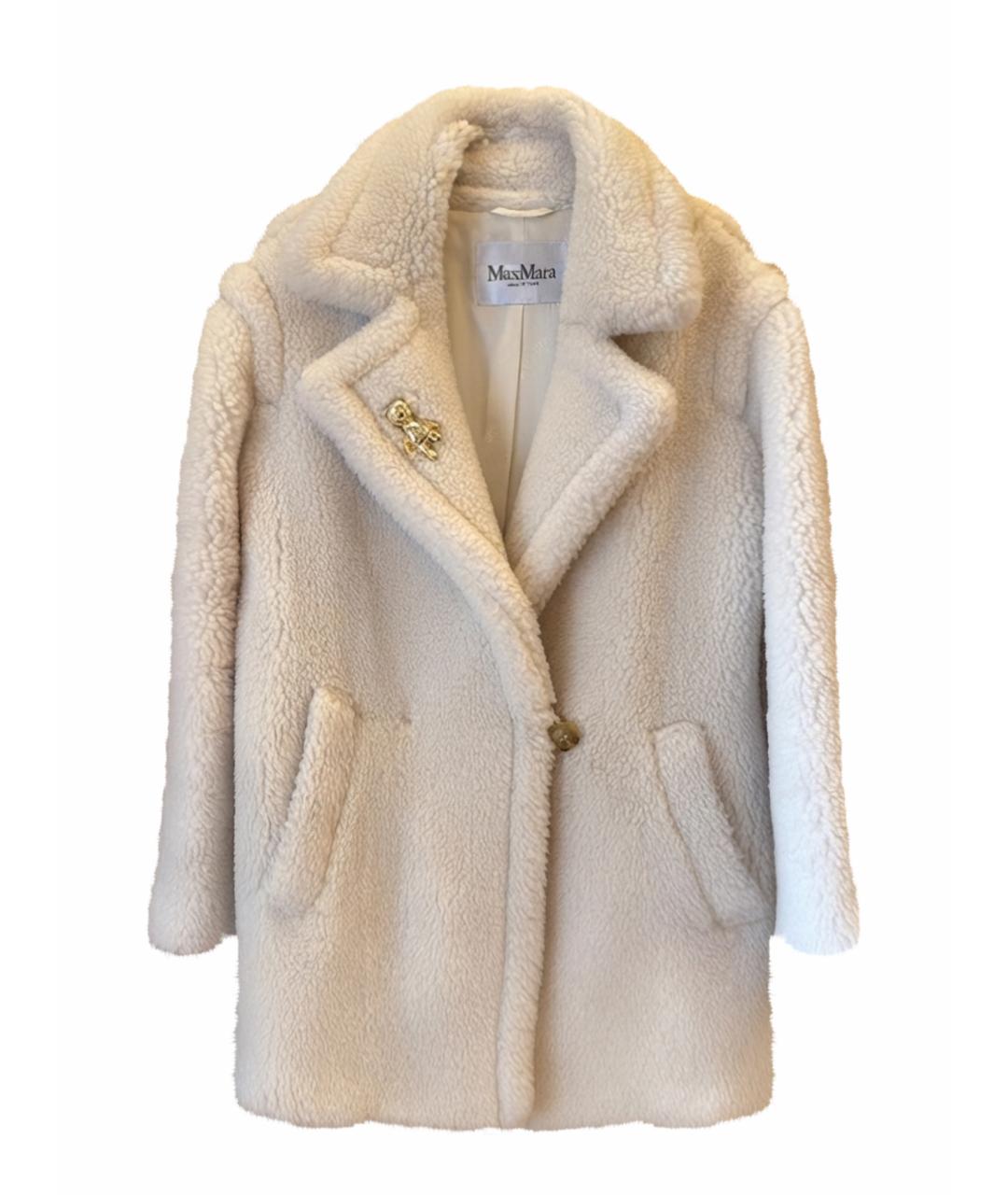 MAX MARA Белая шерстяная шуба, фото 1