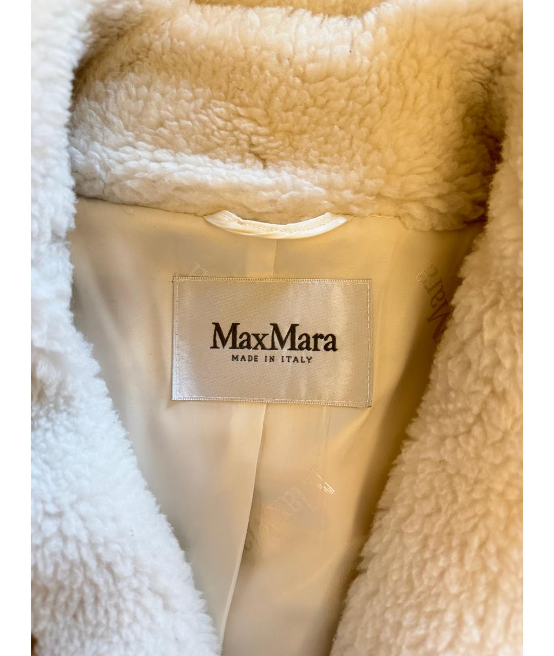 MAX MARA Белая шерстяная шуба, фото 3