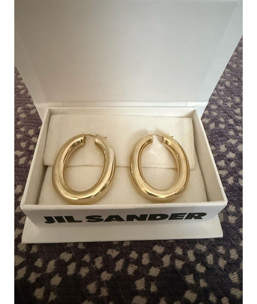 JIL SANDER Золотые металлические серьги, фото 5