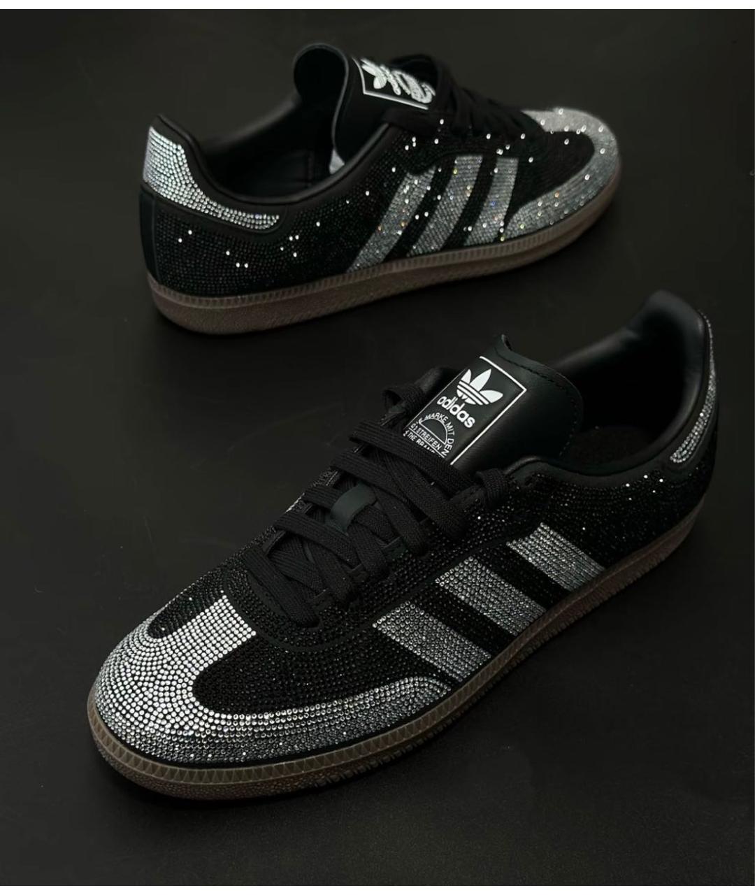 ADIDAS Черные кожаные кроссовки, фото 4
