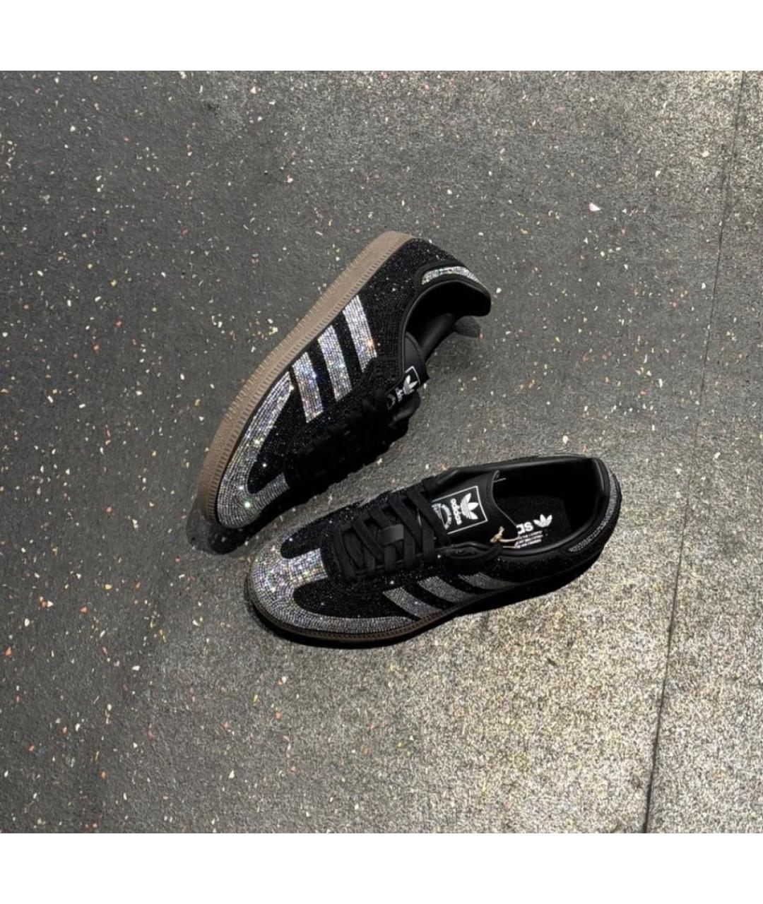 ADIDAS Черные кожаные кроссовки, фото 6