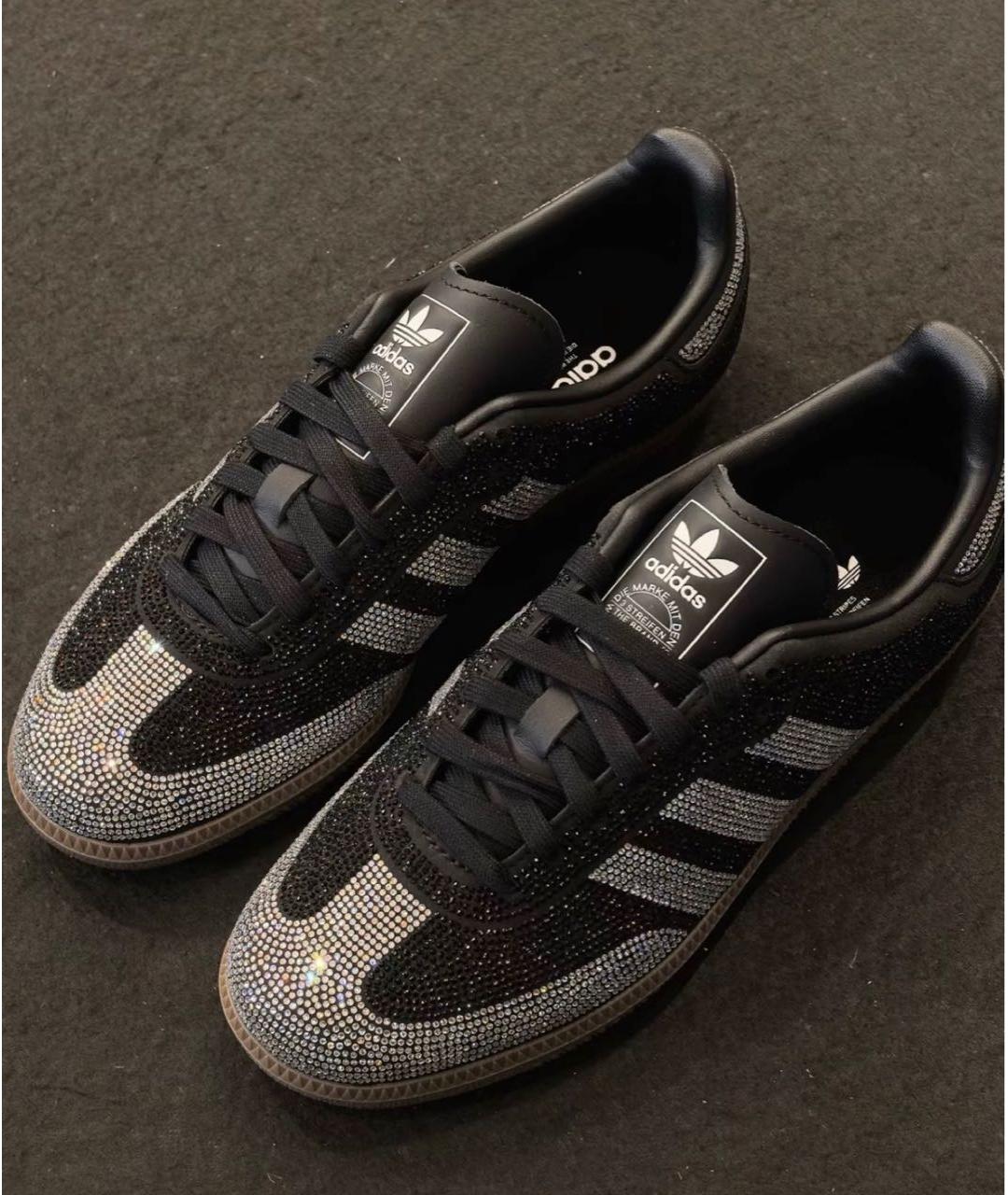 ADIDAS Черные кожаные кроссовки, фото 3