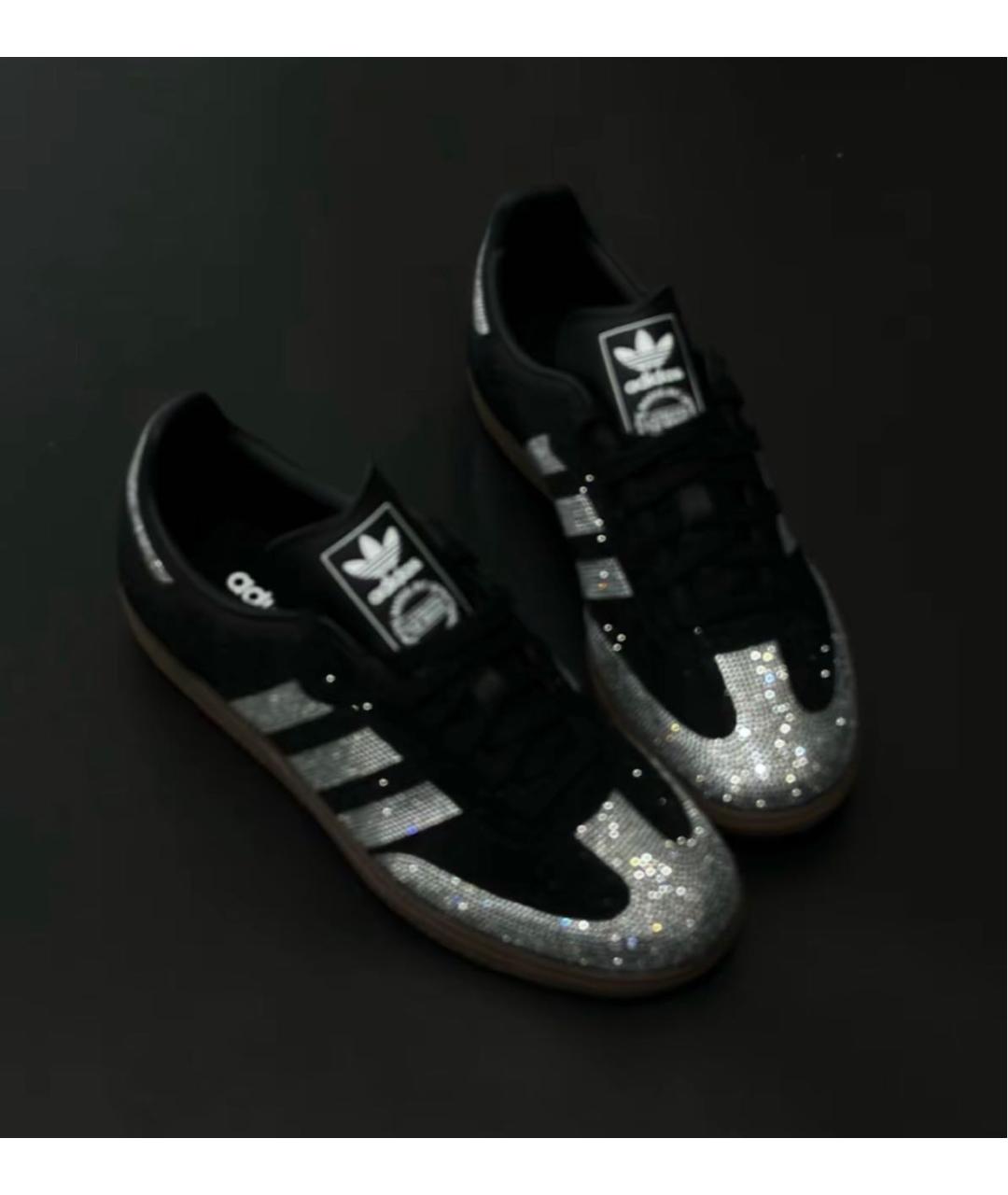 ADIDAS Черные кожаные кроссовки, фото 2
