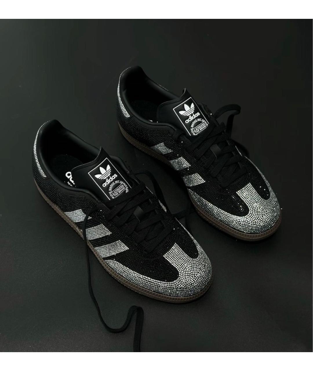 ADIDAS Черные кожаные кроссовки, фото 5