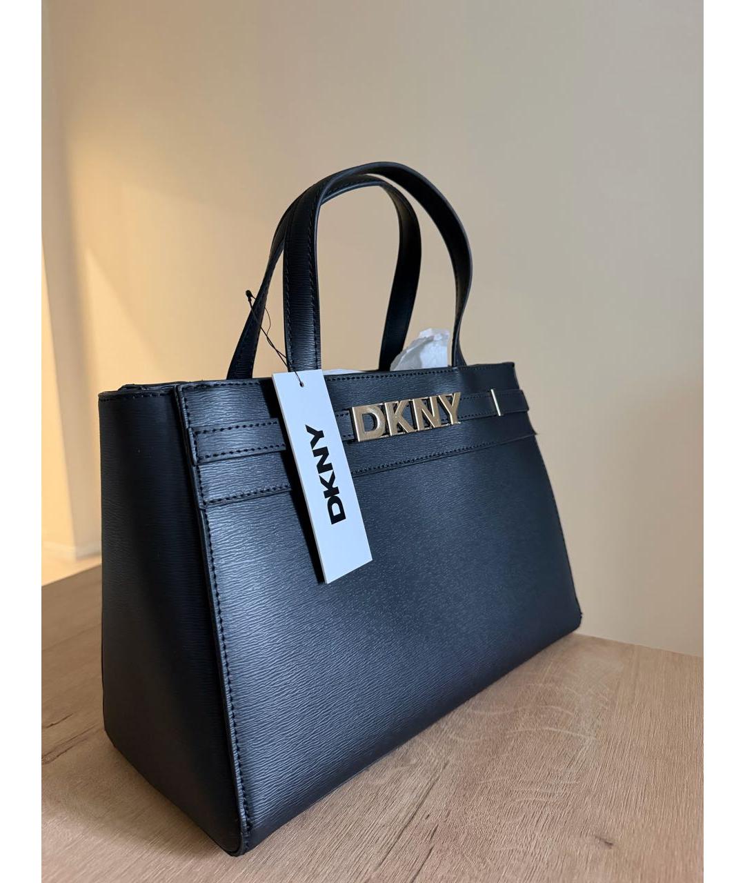 DKNY Черная сумка с короткими ручками из искусственной кожи, фото 2