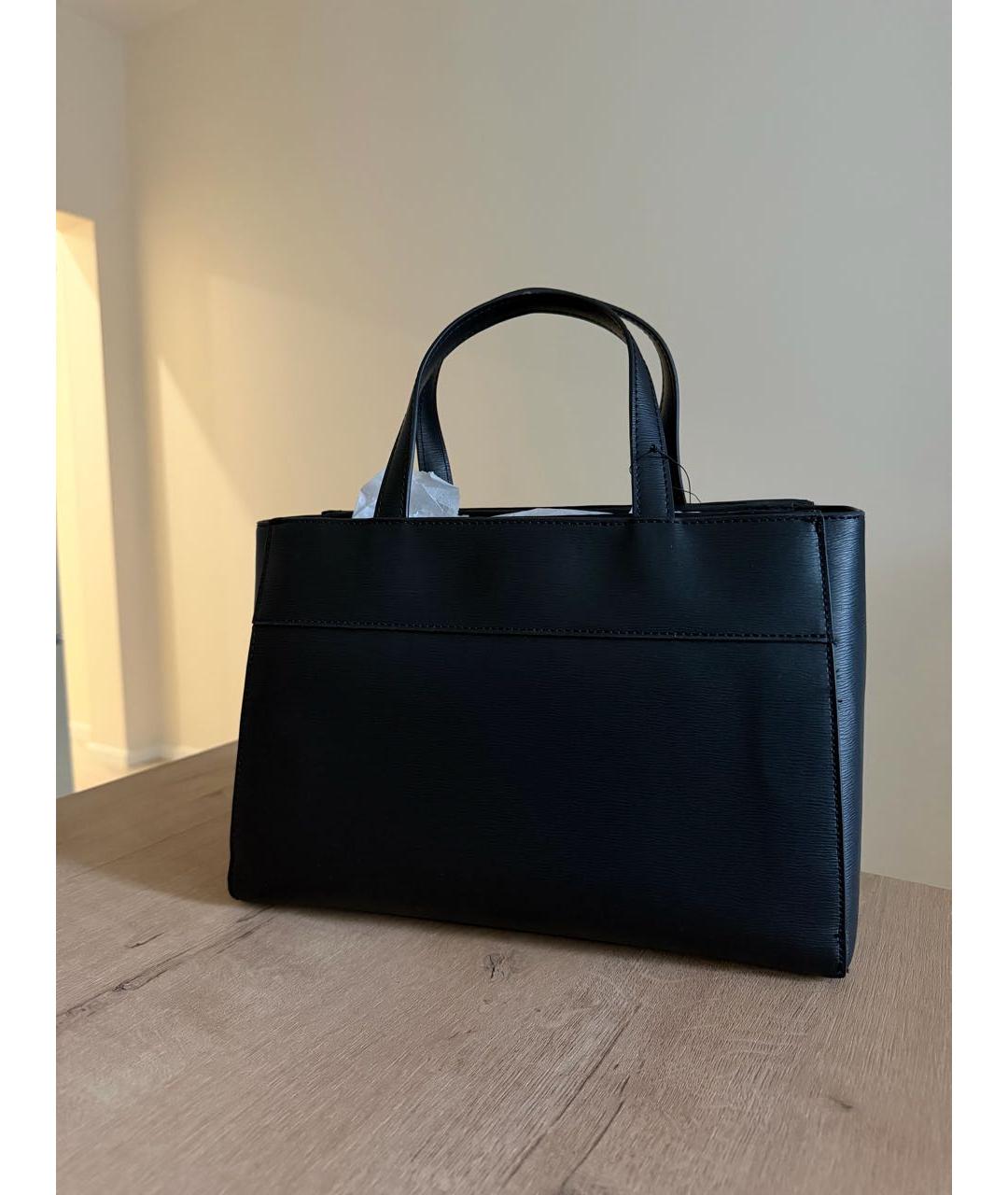 DKNY Черная сумка с короткими ручками из искусственной кожи, фото 3