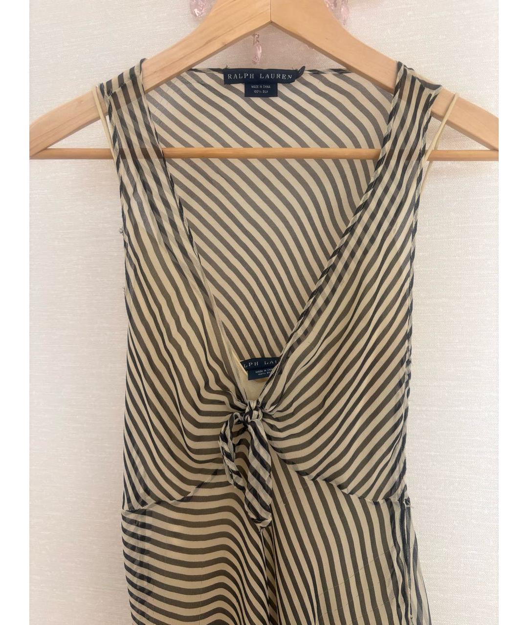 RALPH LAUREN Антрацитовое шелковое повседневное платье, фото 4