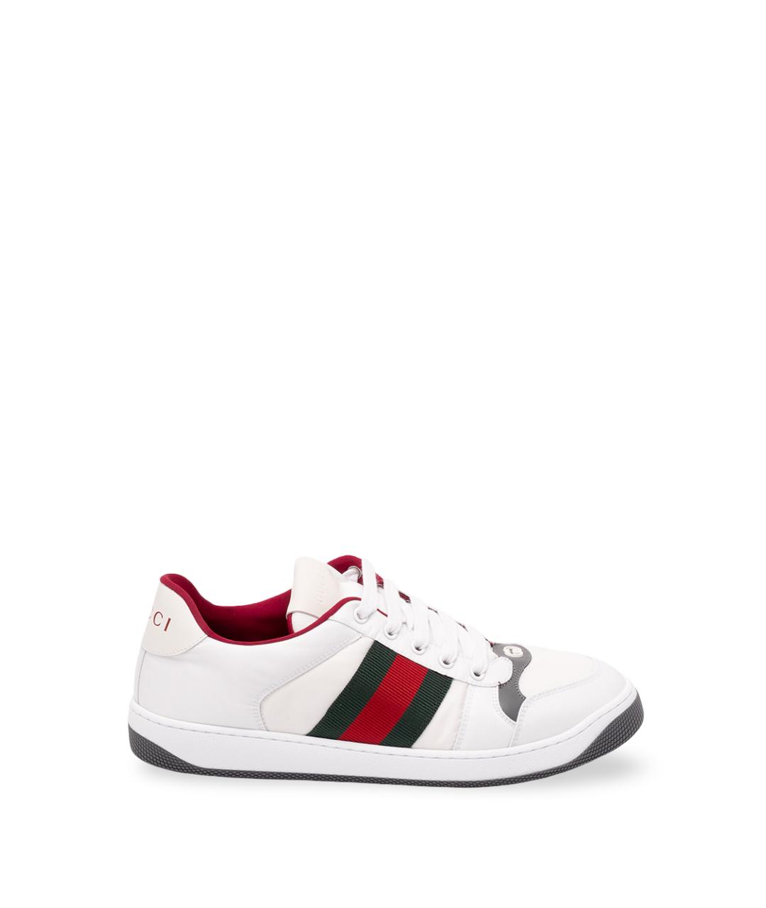 GUCCI Белые синтетические низкие кроссовки / кеды, фото 1