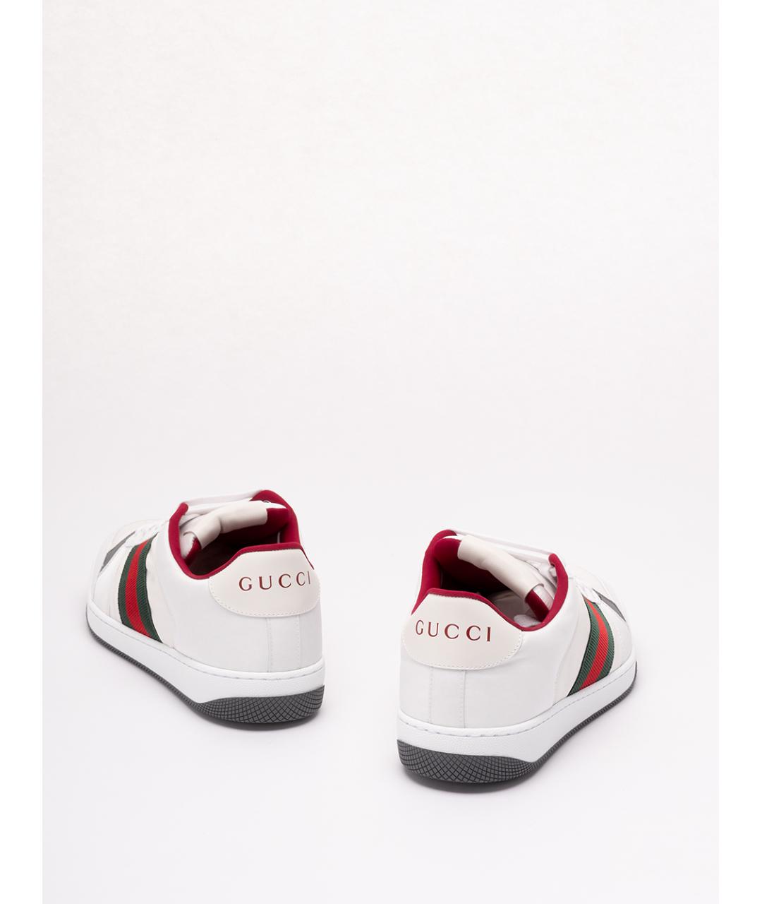 GUCCI Белые синтетические низкие кроссовки / кеды, фото 3
