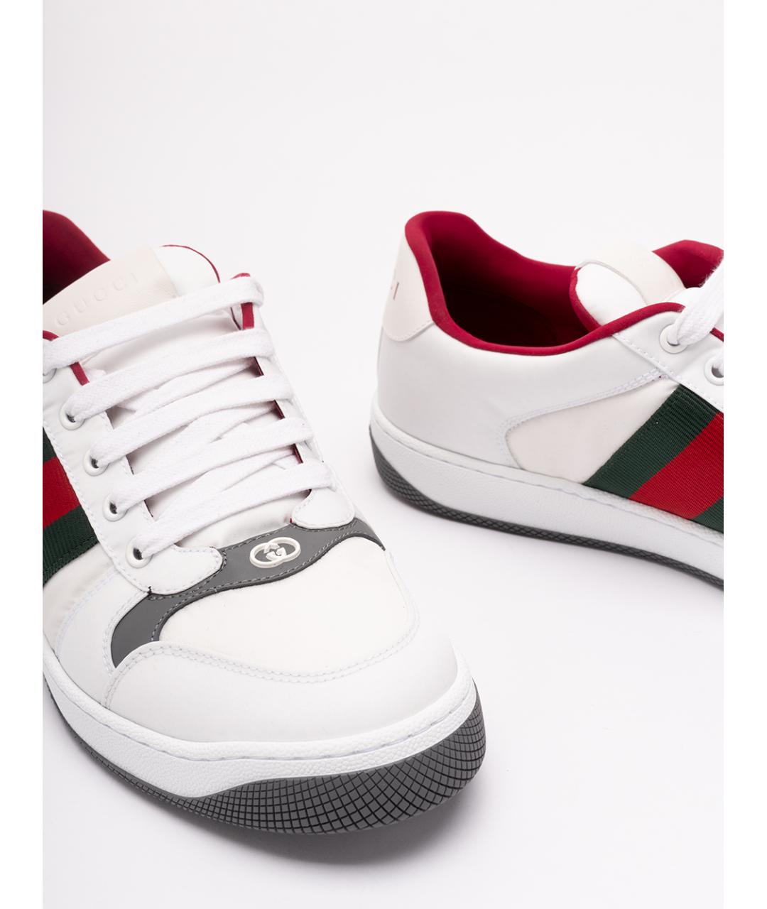 GUCCI Белые синтетические низкие кроссовки / кеды, фото 5