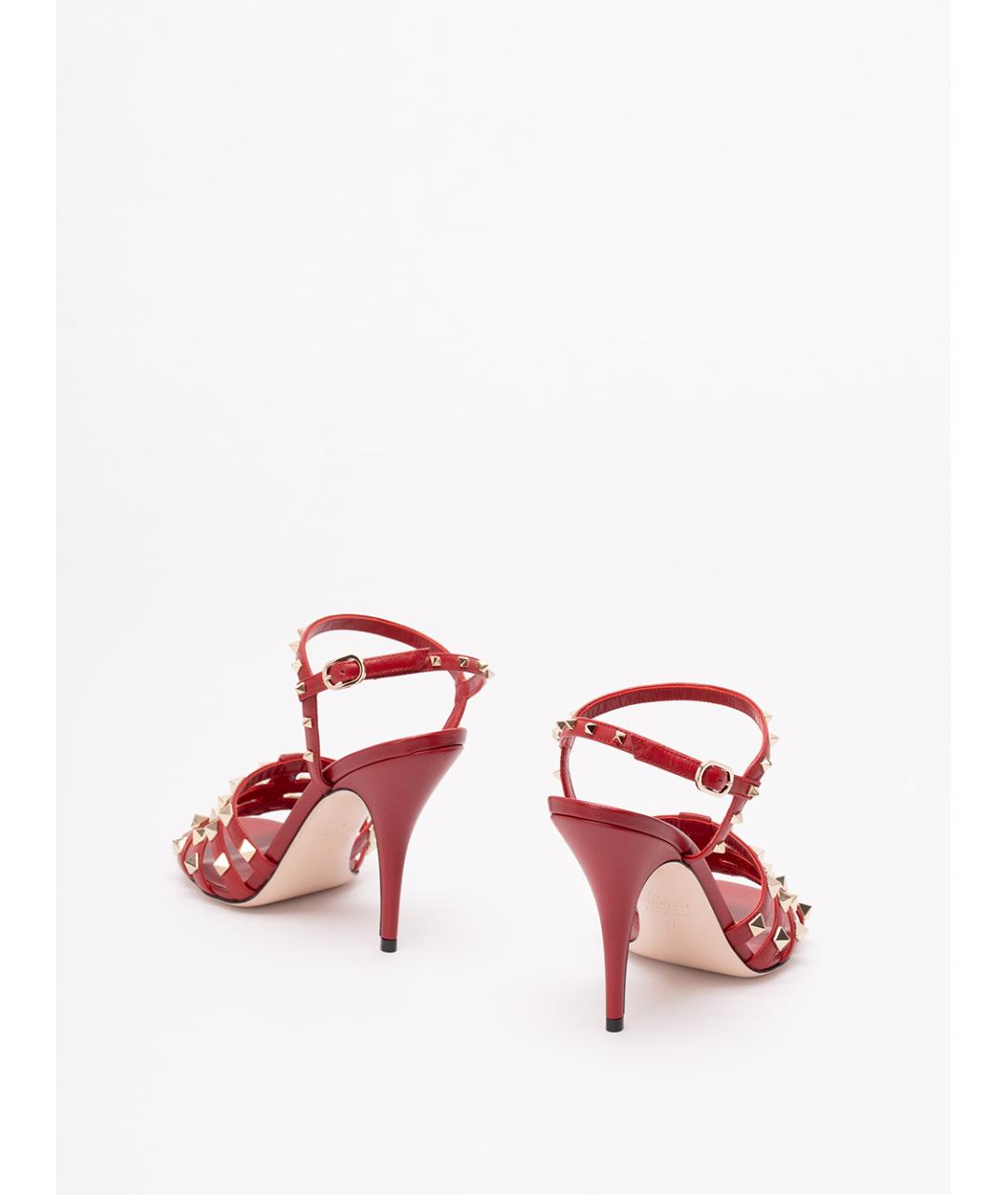 VALENTINO Красные кожаные босоножки, фото 3