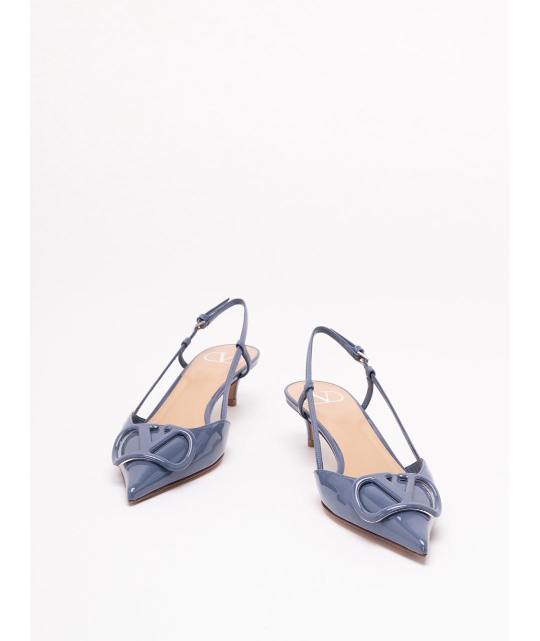 VALENTINO Синие кожаные туфли, фото 2
