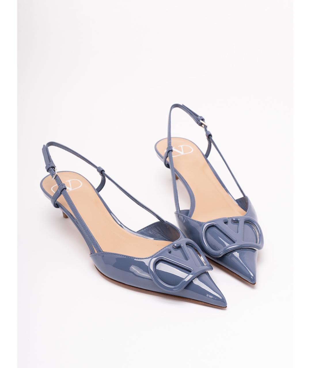 VALENTINO Синие кожаные туфли, фото 5