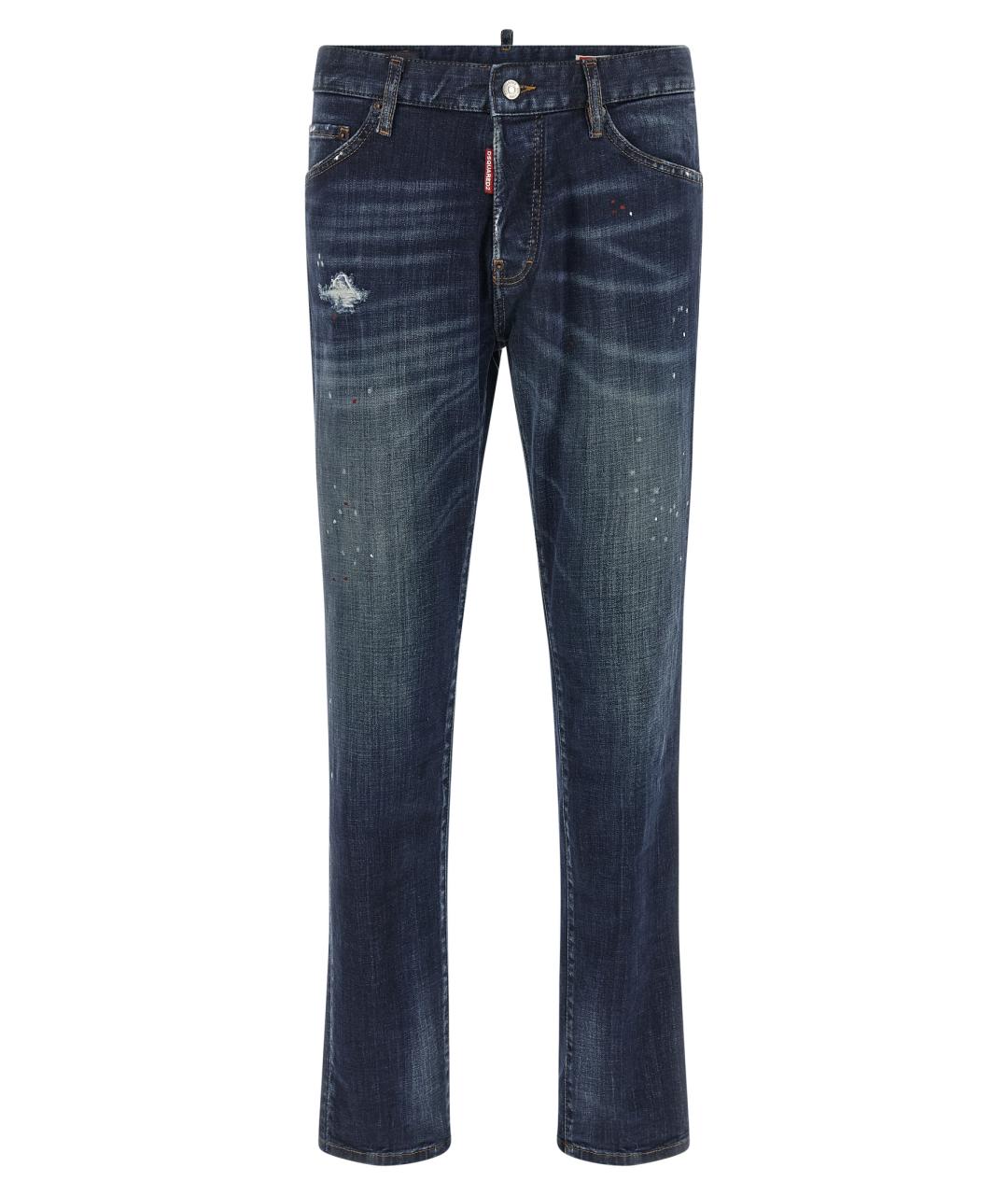DSQUARED2 Синие хлопковые прямые джинсы, фото 1