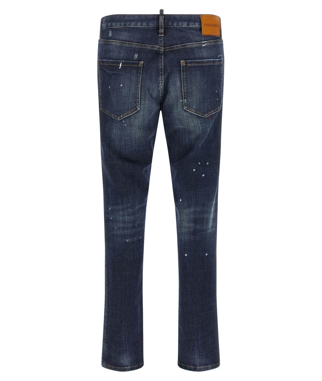 DSQUARED2 Синие хлопковые прямые джинсы, фото 2