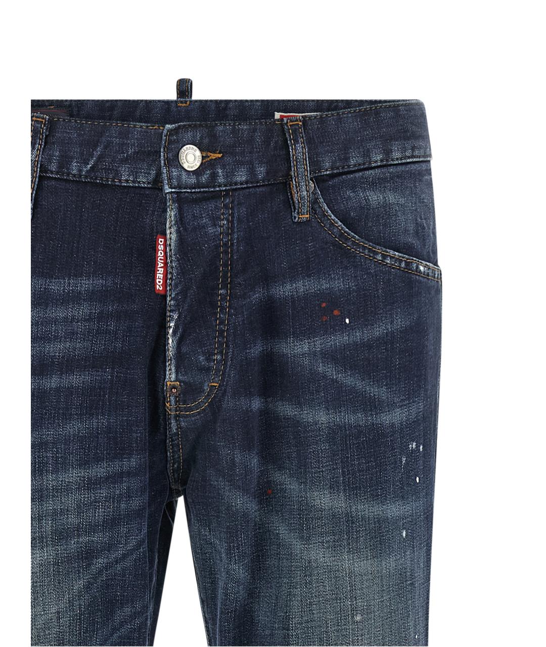 DSQUARED2 Синие хлопковые прямые джинсы, фото 3