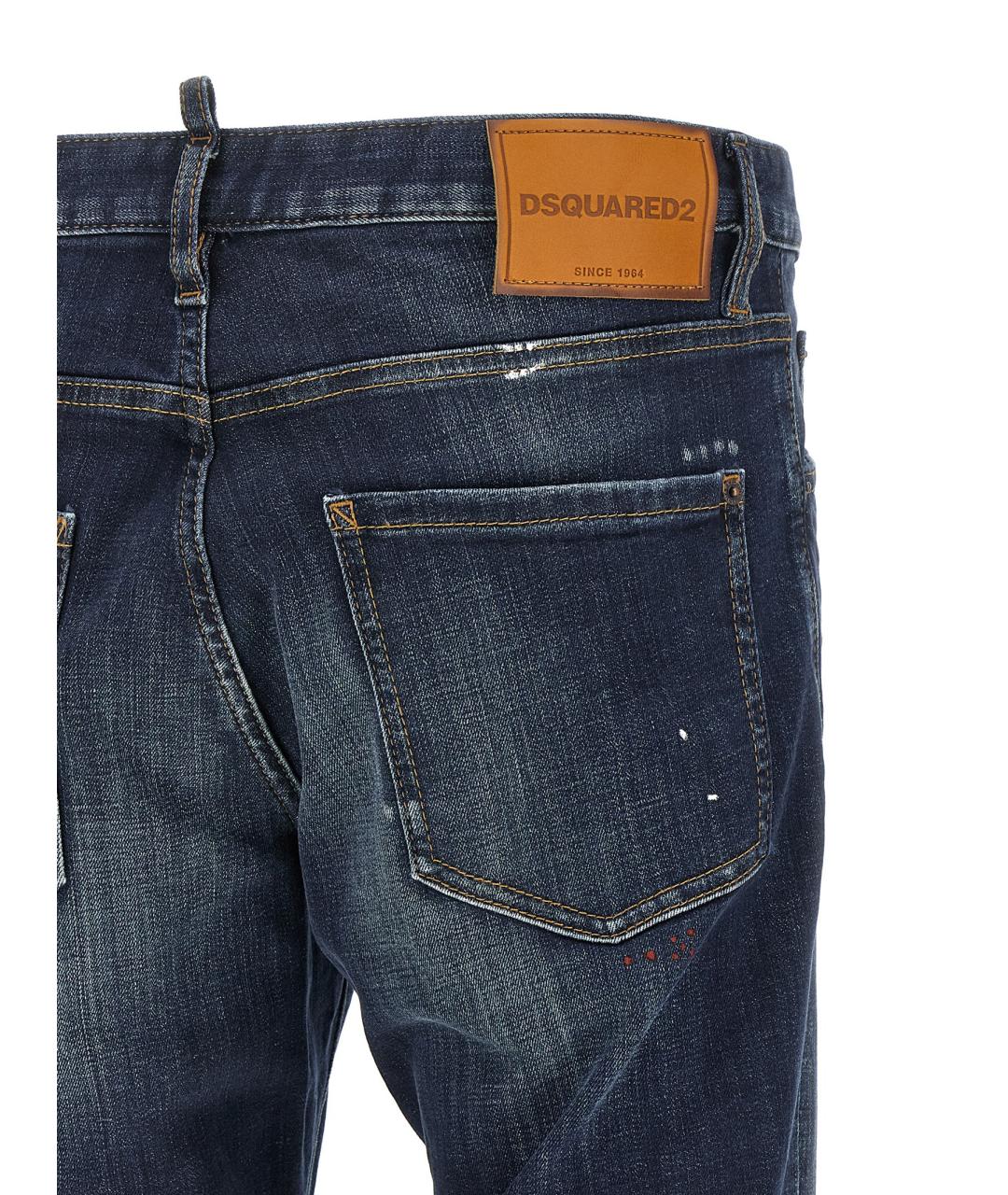 DSQUARED2 Синие хлопковые прямые джинсы, фото 4