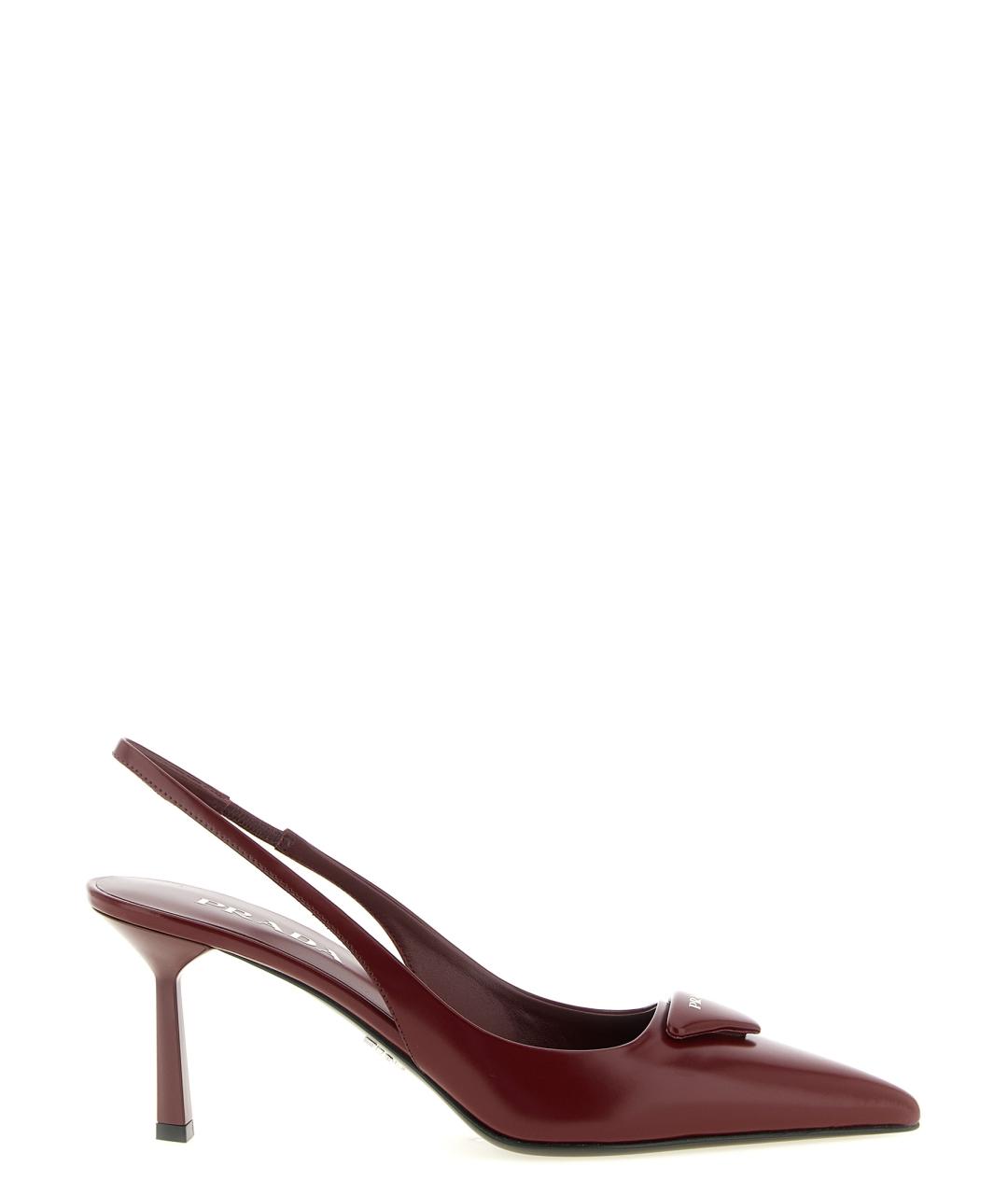 PRADA Бордовые кожаные туфли, фото 1