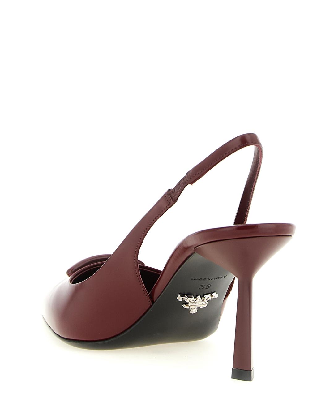 PRADA Бордовые кожаные туфли, фото 3