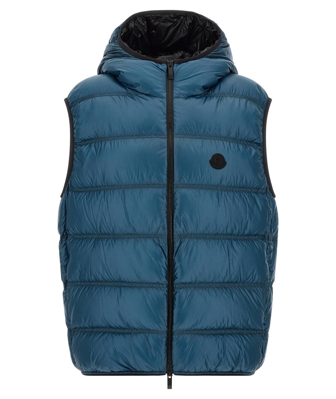 MONCLER Синий полиамидовый жилет, фото 1