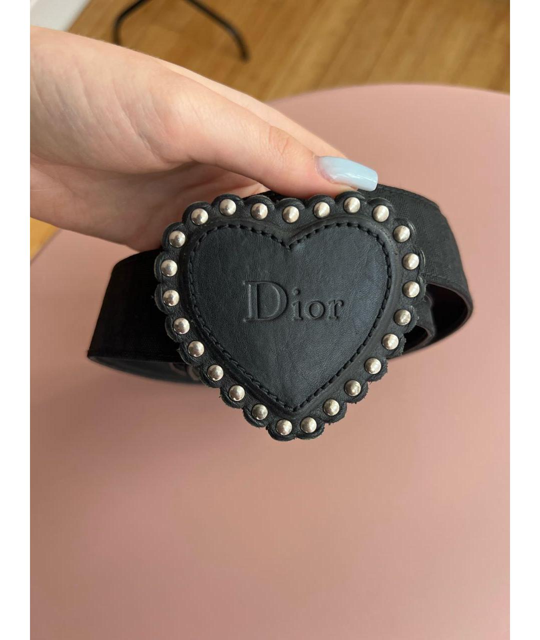 CHRISTIAN DIOR Черный кожаный ремень, фото 5